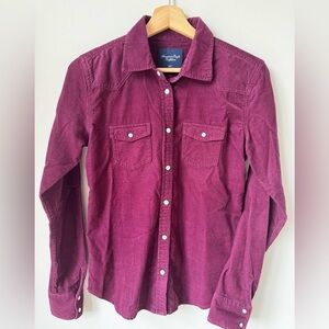 American Eagle Outfitters Burgundy Corduroy Shirt
